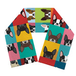 Boston Terrier Puppy Faces Print Scarf