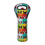 Boston Terrier Puppy Faces Print Single Neoprene Wine Tote