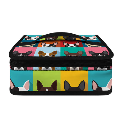 Boston Terrier Puppy Faces Print Small Lunch Bag