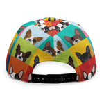 Boston Terrier Puppy Faces Print Snapback Cap