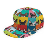 Boston Terrier Puppy Faces Print Snapback Cap