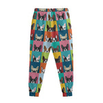 Boston Terrier Puppy Faces Print Sweatpants