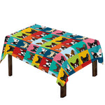Boston Terrier Puppy Faces Print Tablecloth