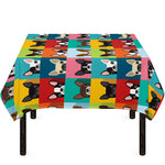 Boston Terrier Puppy Faces Print Tablecloth