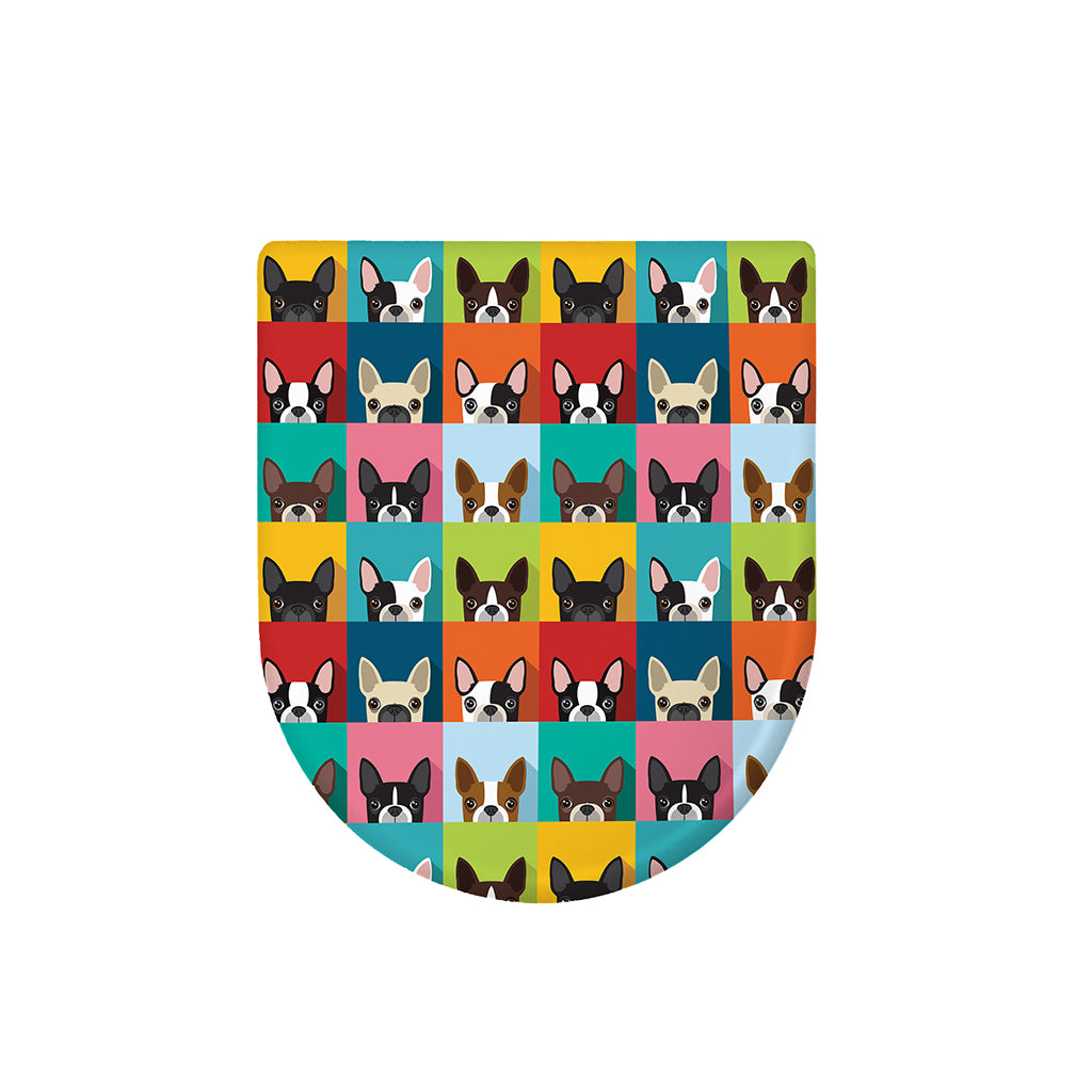 Boston Terrier Puppy Faces Print Toilet Lid Cover