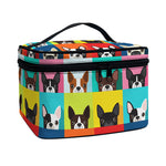 Boston Terrier Puppy Faces Print Travel Makeup Bag