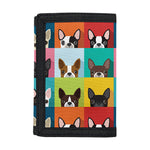 Boston Terrier Puppy Faces Print Trifold Wallet
