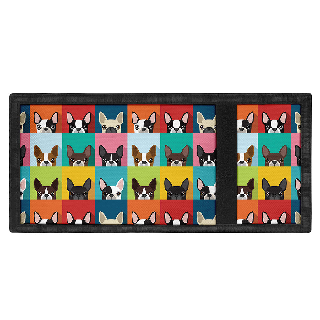 Boston Terrier Puppy Faces Print Trifold Wallet