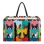 Boston Terrier Puppy Faces Print Utility Tote Bag
