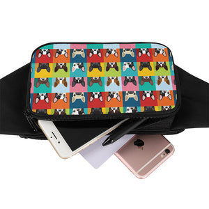 Boston Terrier Puppy Faces Print Waist Bag