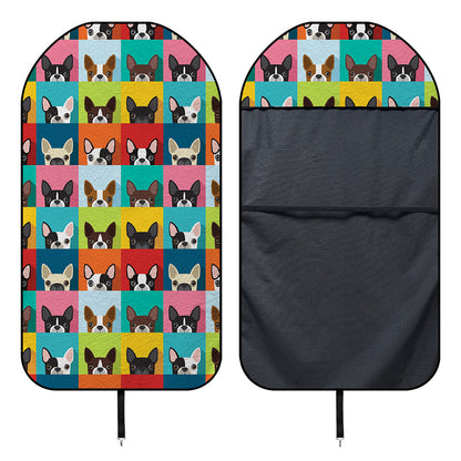 Boston Terrier Puppy Faces Print Waterproof Car Seat Cover