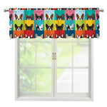 Boston Terrier Puppy Faces Print Window Valance