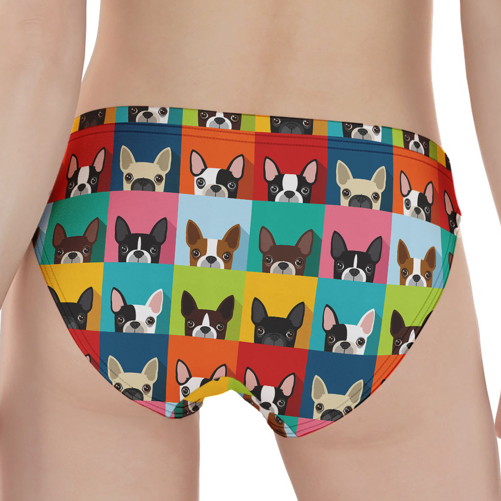 Boston Terrier Puppy Faces Print Women's Panties