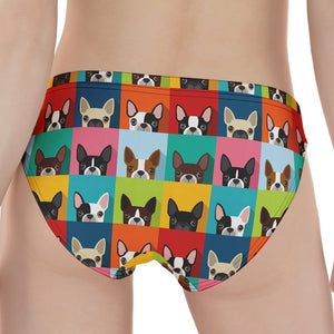 Boston Terrier Puppy Faces Print Women's Panties