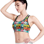 Boston Terrier Puppy Faces Print Women's Sports Bra