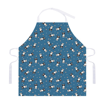 Boston Terrier With Glasses Print Adjustable Apron