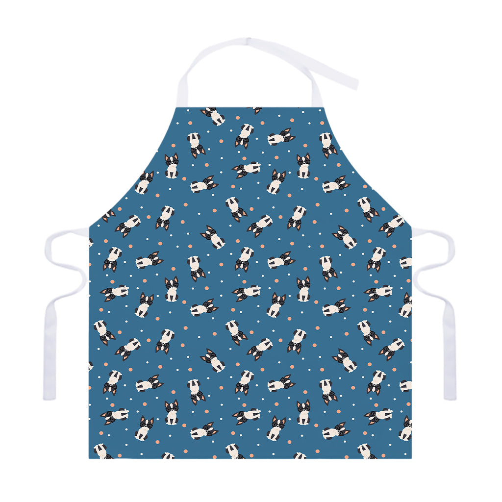 Boston Terrier With Glasses Print Adjustable Apron