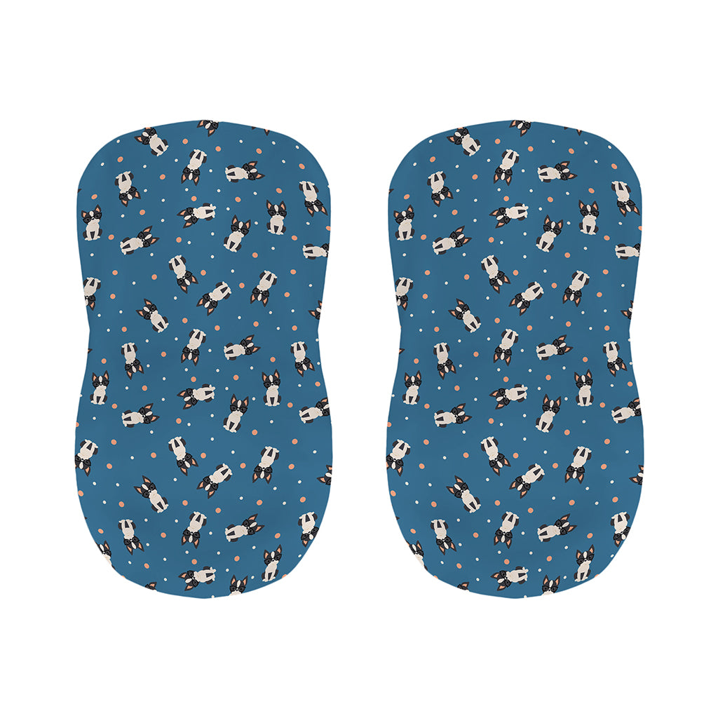 Boston Terrier With Glasses Print Bar Stool Covers