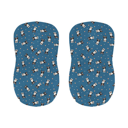 Boston Terrier With Glasses Print Bar Stool Covers