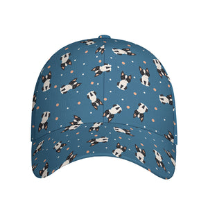 Boston Terrier With Glasses Print Baseball Cap