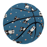 Boston Terrier With Glasses Print Basketball