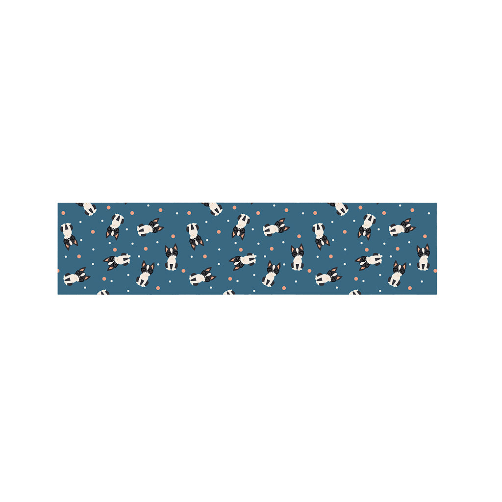 Boston Terrier With Glasses Print Bed Runner