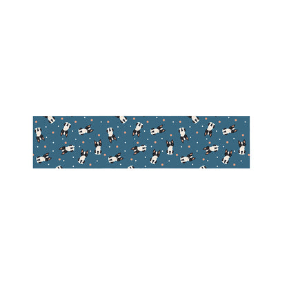 Boston Terrier With Glasses Print Bed Runner
