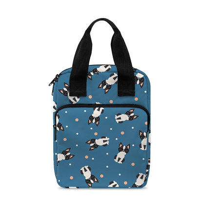Boston Terrier With Glasses Print Bible Tote Bag