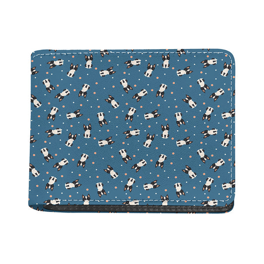 Boston Terrier With Glasses Print Bifold Wallet