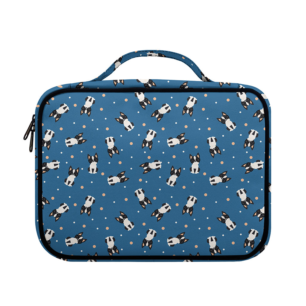 Boston Terrier With Glasses Print Briefcase Bible Bag