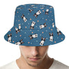 Boston Terrier With Glasses Print Bucket Hat