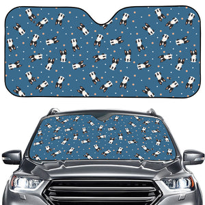 Boston Terrier With Glasses Print Car Windshield Sun Shade