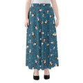 Boston Terrier With Glasses Print Chiffon Maxi Skirt