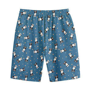 Boston Terrier With Glasses Print Cotton Shorts