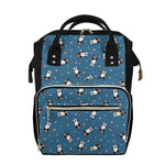 Boston Terrier With Glasses Print Diaper Bag