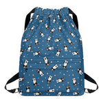 Boston Terrier With Glasses Print Drawstring Backpack