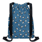 Boston Terrier With Glasses Print Drawstring Backpack