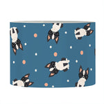 Boston Terrier With Glasses Print Drum Lamp Shade