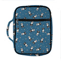 Boston Terrier With Glasses Print Front Pocket Bible Bag