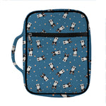 Boston Terrier With Glasses Print Front Pocket Bible Bag