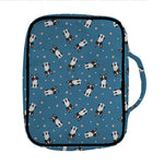 Boston Terrier With Glasses Print Front Pocket Bible Bag