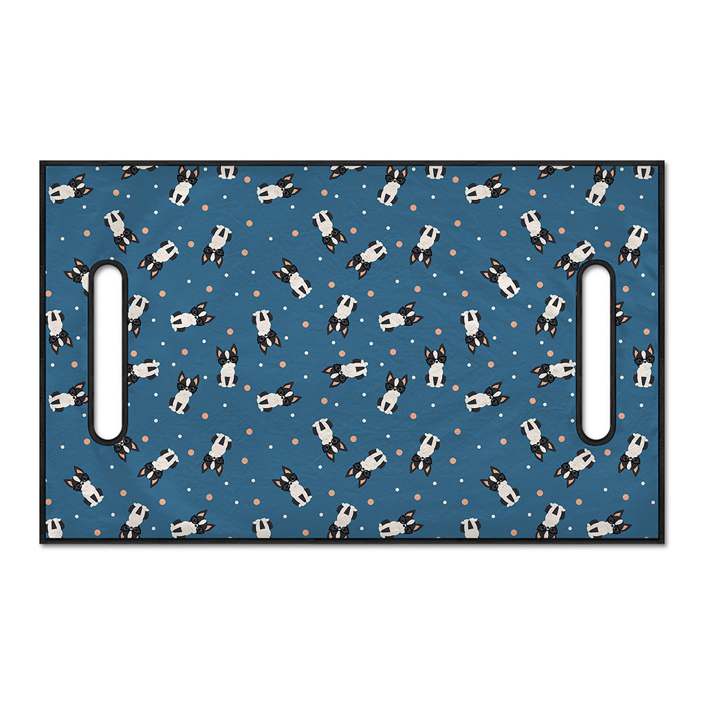 Boston Terrier With Glasses Print Golf Cart Seat Cover