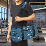 Boston Terrier With Glasses Print Gym Bag