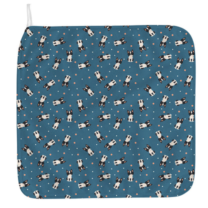 Boston Terrier With Glasses Print Hand Towel