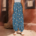 Boston Terrier With Glasses Print Harem Pants