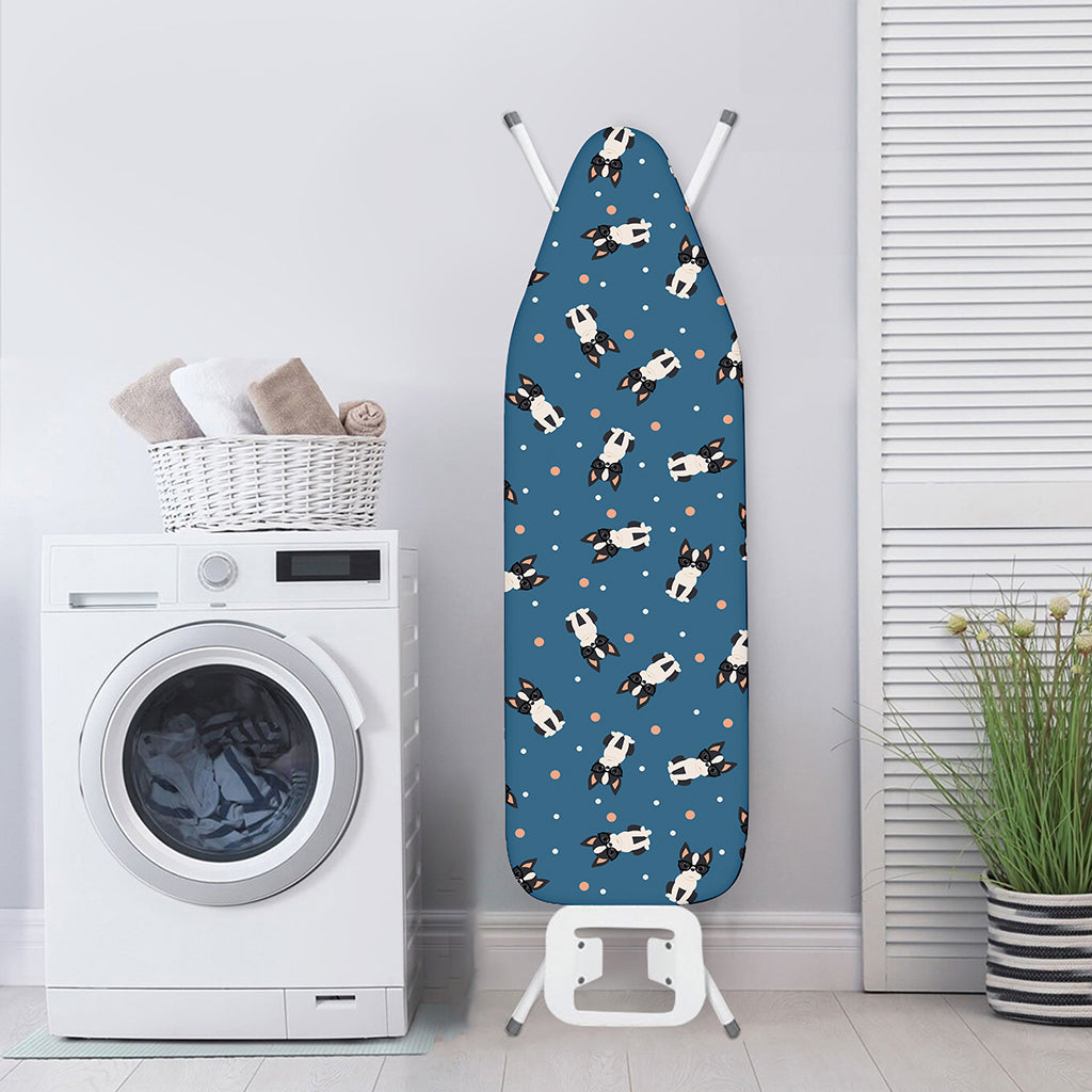 Boston Terrier With Glasses Print Ironing Board Cover