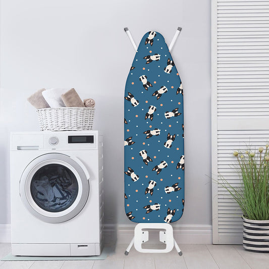 Boston Terrier With Glasses Print Ironing Board Cover