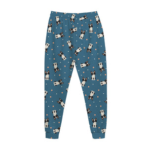 Boston Terrier With Glasses Print Jogger Pants