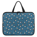 Boston Terrier With Glasses Print Laptop Sleeve With Handle