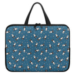 Boston Terrier With Glasses Print Laptop Sleeve With Handle